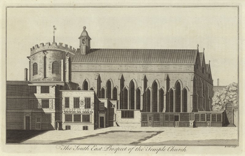 A Temple Church délkeleti kilátása, London alkotó: English School