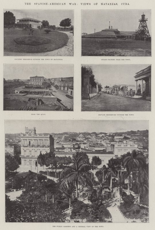 A spanyol-amerikai háború, Matanzas kilátásai, Kuba (metszet) alkotó: English School