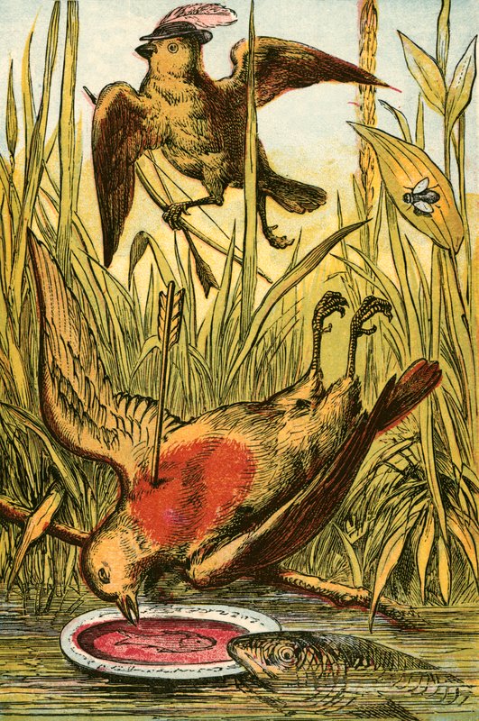 A veréb, Cock Robin és a hal alkotó: English School