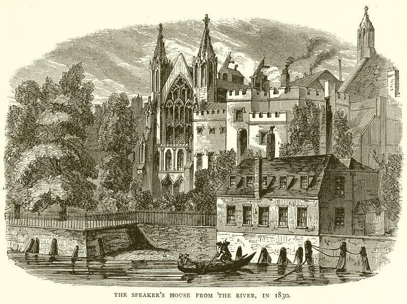 A Speakers House a folyótól, 1830-ban alkotó: English School