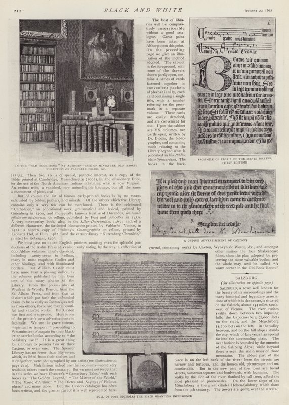 A Spencer Könyvtár az Althorp House-ban, Northamptonshire-ben, Earl Spencer székhelye (litho) alkotó: English School