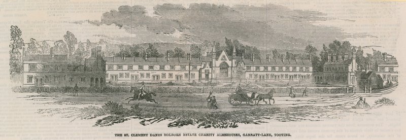 A St Clement Danes Holborn birtok jótékonysági alamizsnája a Garratt Lane-en alkotó: English School