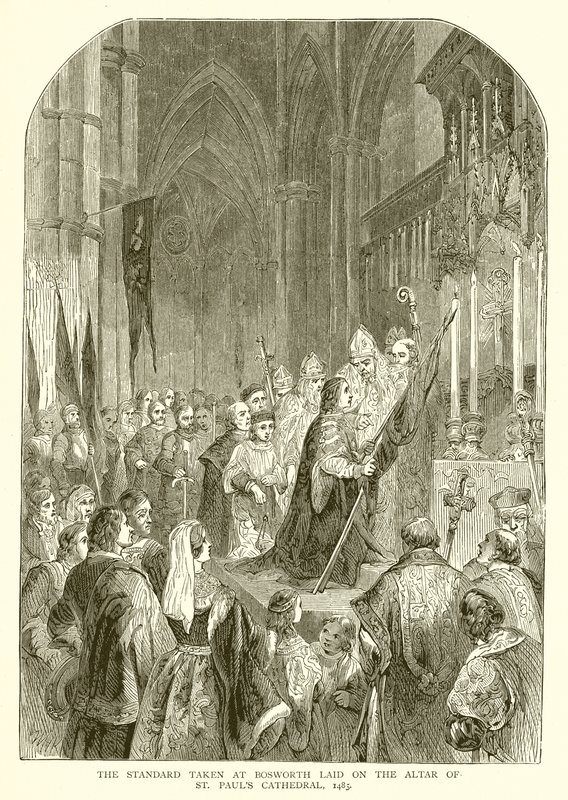 Az 1485-ös Bosworth-ben készült szabvány a Szent Pál-székesegyház oltárán alkotó: English School