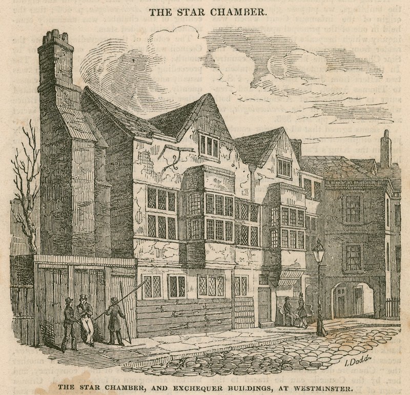A Star Chamber és a pénztár épületei Westminsterben alkotó: English School