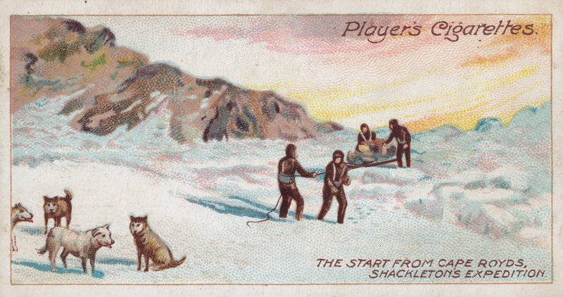 Az indulás Cape Roydsból, Shackleton expedíciója (chromolitho) alkotó: English School