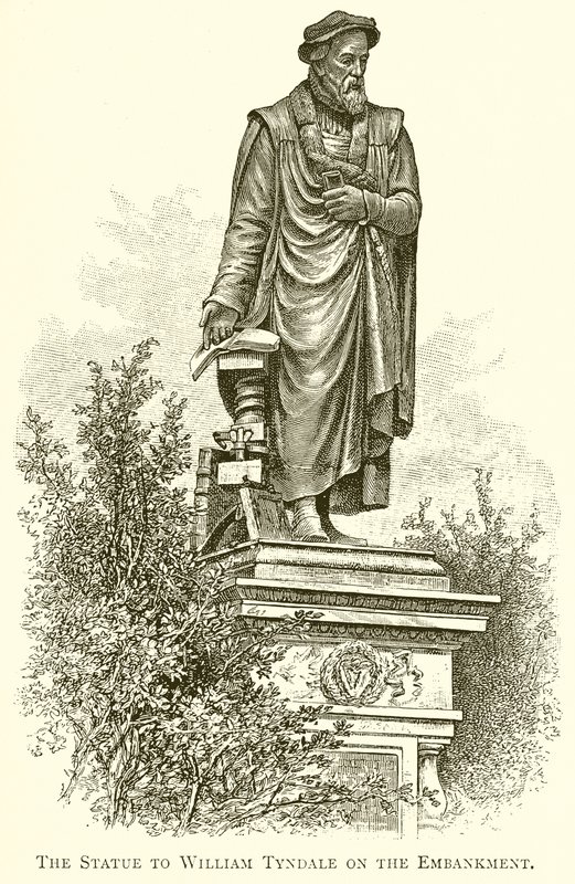 William Tyndale szobra a rakparton alkotó: English School