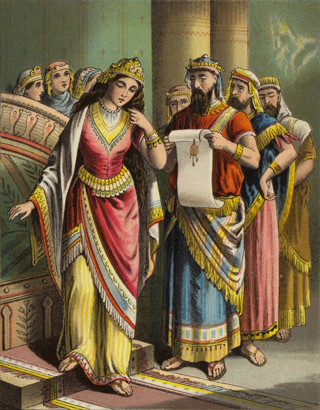 Eszter királynő története: Vashti szégyene (színes litó) alkotó: English School