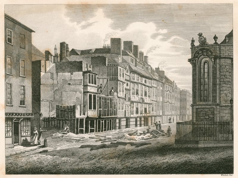 A londoni Strand az 1810-es fejlesztés előtt alkotó: English School