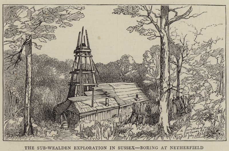 A szub-wealdeni felfedezés Sussexben, Boring at Netherfield (metszet) alkotó: English School