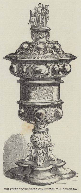 A Swiney Bequest Silver Cup, tervezte D Maclise, RA (metszet) alkotó: English School