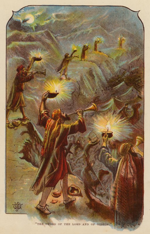 "Az Úr és Gedeon kardja" (színes litho) alkotó: English School