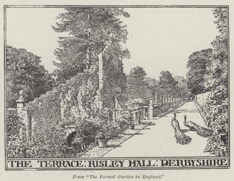 The Terrace, Risley Hall, Derbyshire (metszet) alkotó: English School