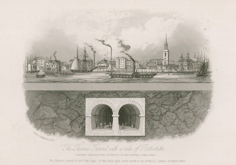 A Temze-alagút, kilátással Rotherhithe-re alkotó: English School