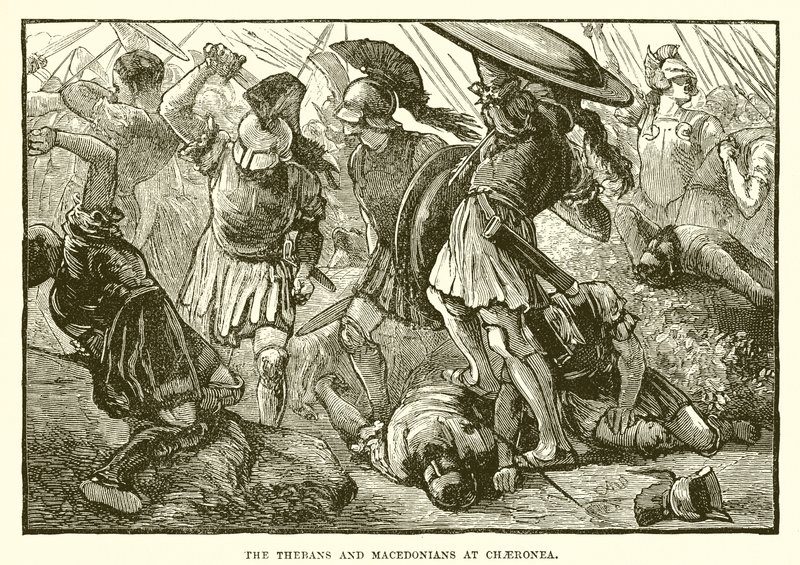 A thébaiak és macedónok Chaeroneában alkotó: English School