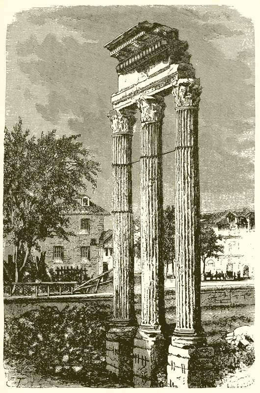 Castor templomának három oszlopa alkotó: English School