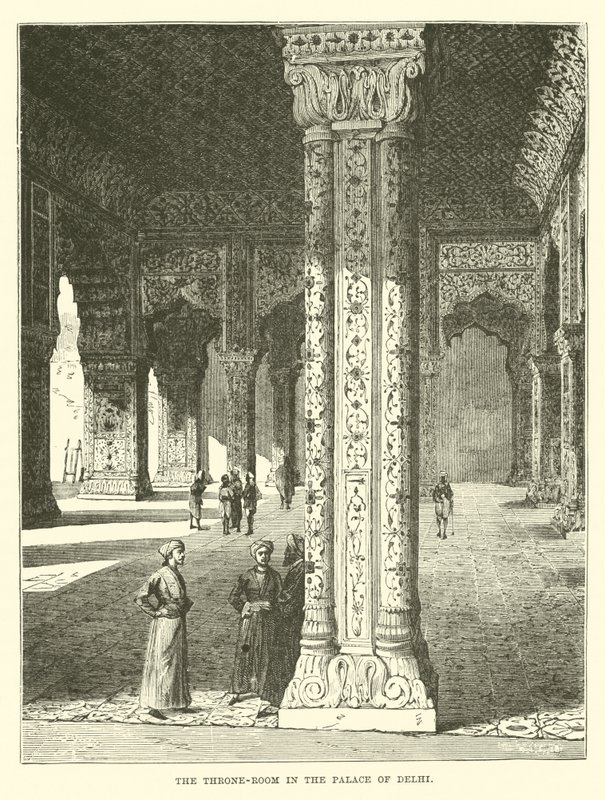 A trónterem a Delhi palotában alkotó: English School