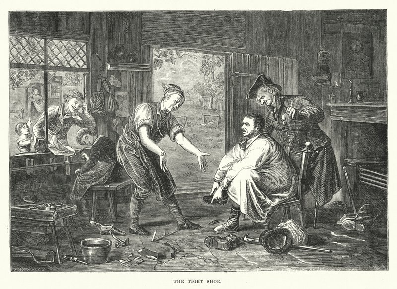 A szűk cipő (metszet) alkotó: English School