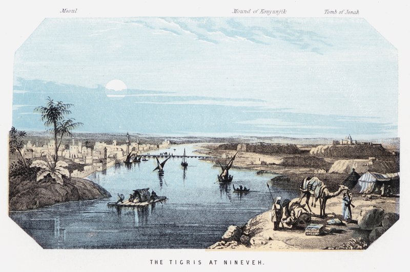 Tigris Ninivében (színes metszet) alkotó: English School