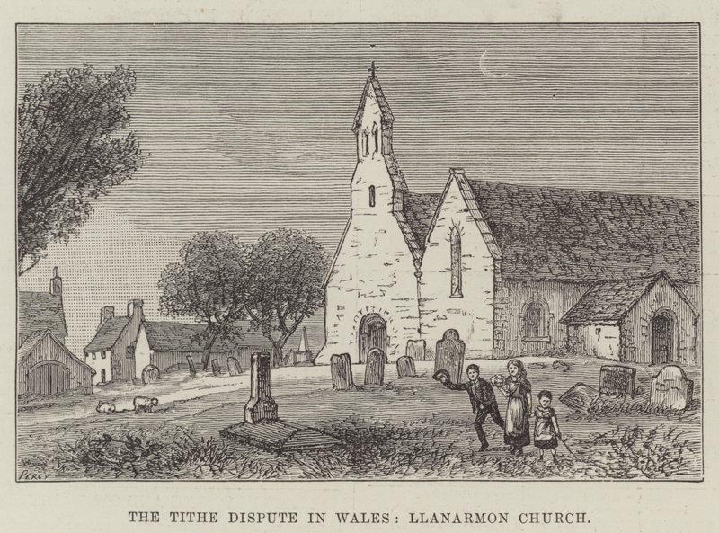 A tizedvita Walesben, Llanarmon templom (metszet) alkotó: English School