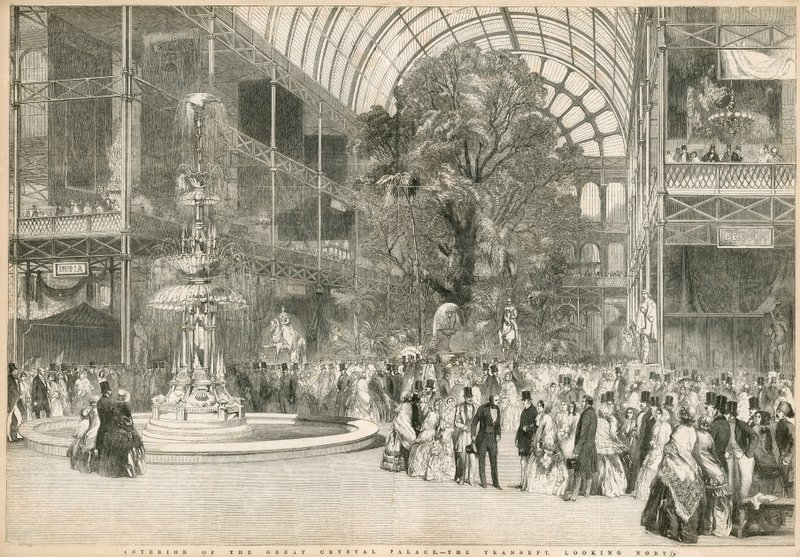 A kereszthajó, Észak felé tekintve, Nagy kiállítás, 1851 alkotó: English School