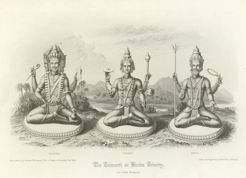 A Trimurti vagy Hindu Szentháromság alkotó: English School