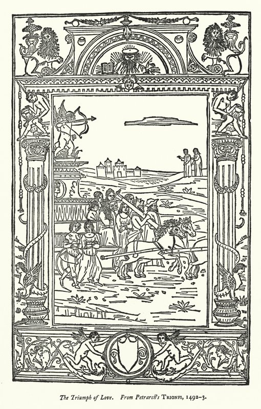 A szerelem diadala, Petrarca Trionfi című művéből alkotó: English School