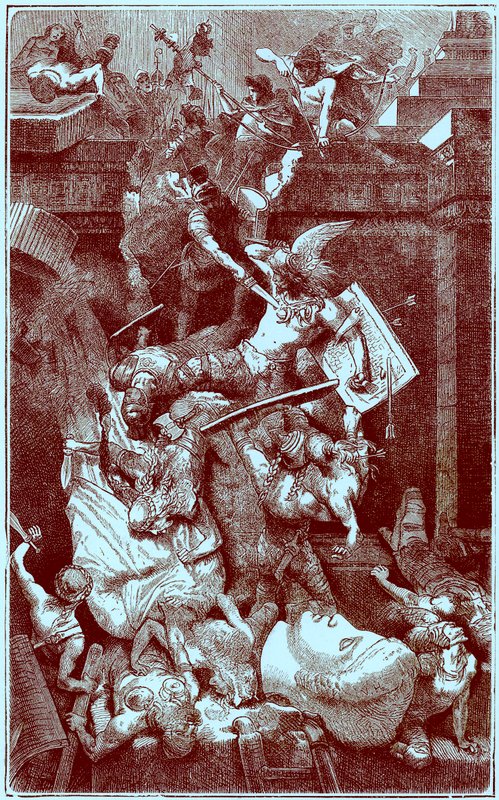 The Vandals in Rome, illusztráció a The Illustrated History of the Worldből, megjelent 1880 körül (digitálisan javított kép) alkotó: English School
