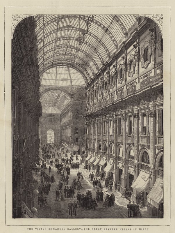 A Victor Emmanuel Galéria, a milánói nagy fedett utca (metszet) alkotó: English School