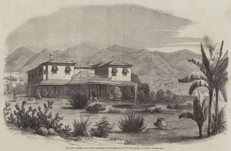 Vigia, Madeira, Ő Császári Felsége, az osztrák császárné téli rezidenciája (metszet) alkotó: English School