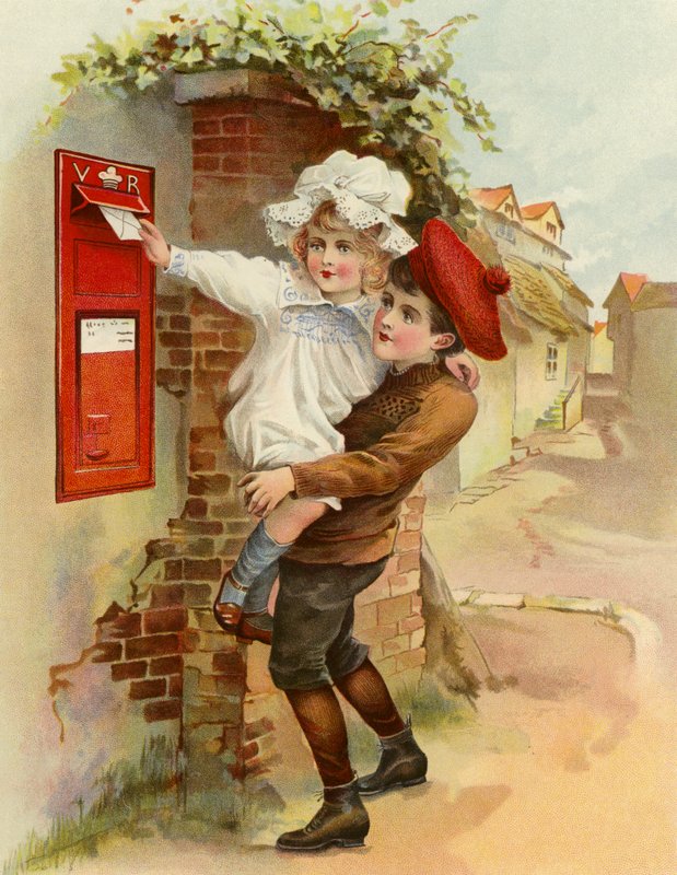 The Village Letter-Box (színes litográfia) alkotó: English School
