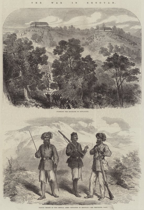A bhootani háború (metszet) alkotó: English School