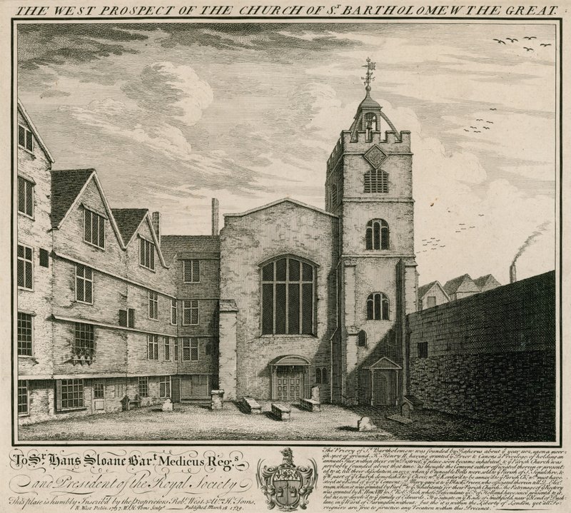 A Nagy Szent Bertalan-templom nyugati kilátása alkotó: English School
