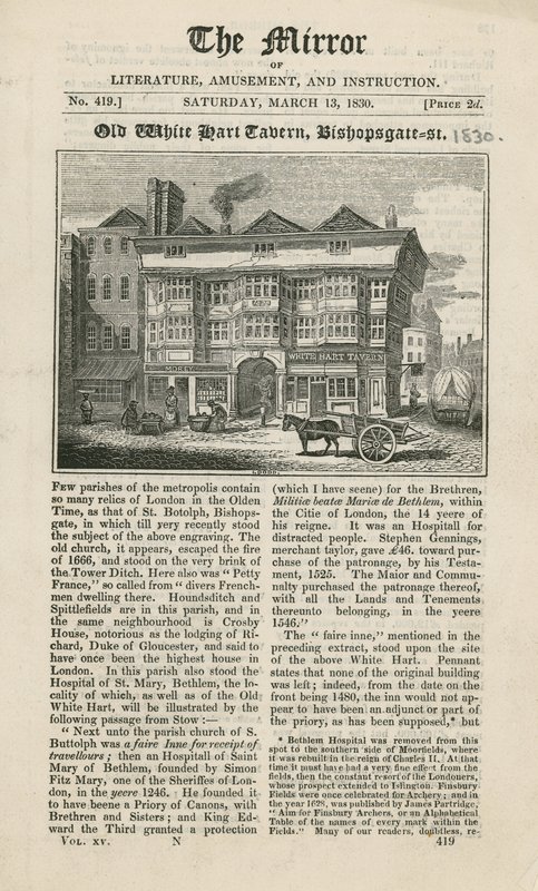 A White Hart Tavern, Bishopsgate Street alkotó: English School