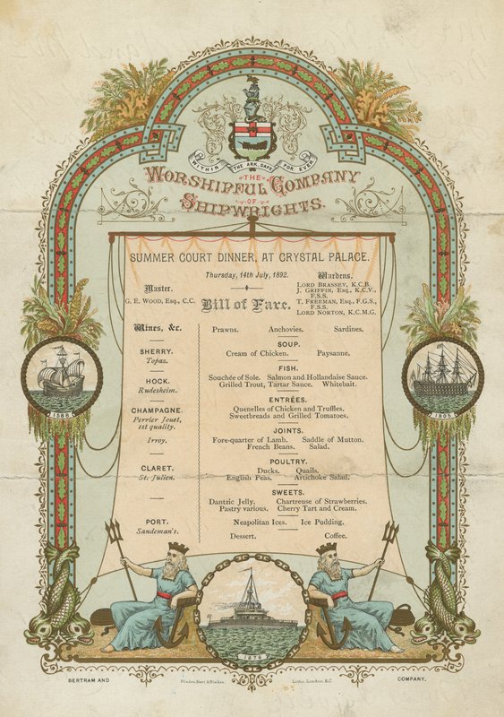 The Worshipful Company of Shipwrights nyári udvari vacsora (chromolitho) alkotó: English School