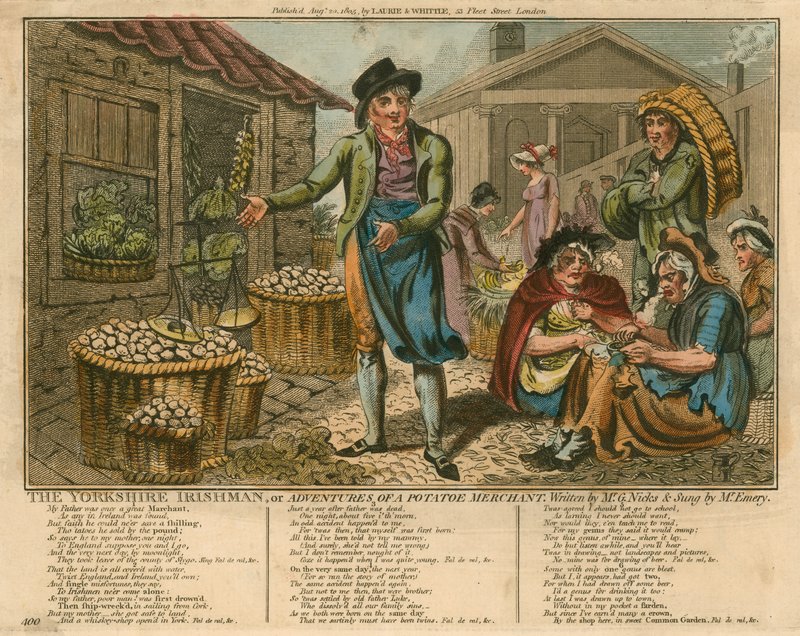 A Yorkshire-i ír; vagy az Adventures of a Potato Merchant, írta G Nicks, énekli Mr Emery alkotó: English School