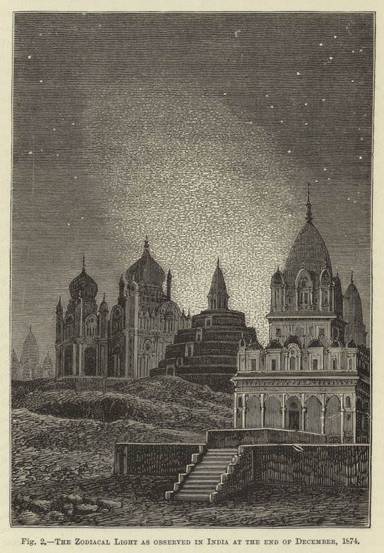 Az állatövi fény Indiában 1874. december végén alkotó: English School