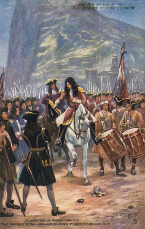 Gibraltár megszerzése a britek által, 1704 alkotó: English School