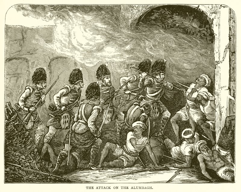 Az Alumbagh elleni támadás (1857) alkotó: English School