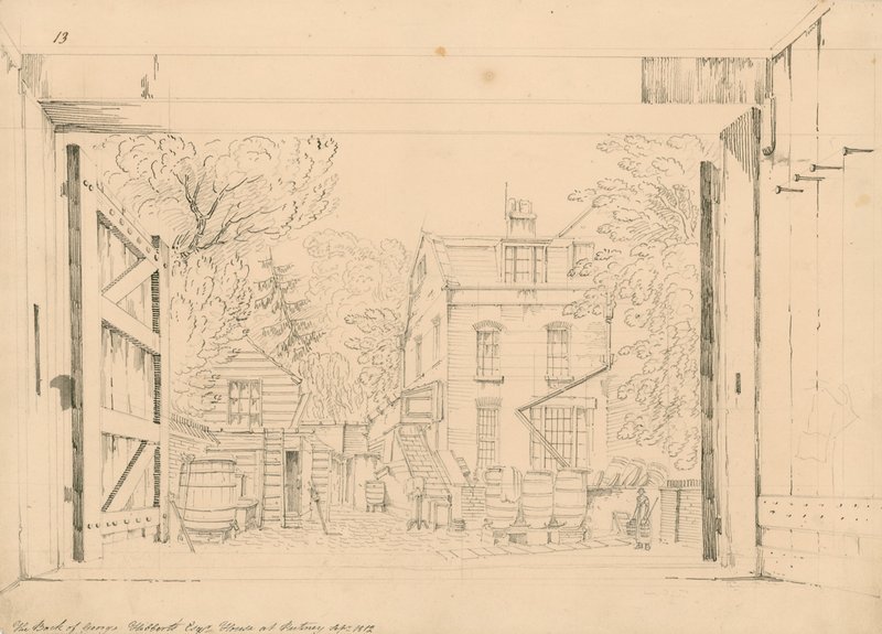 George Gibberts házának hátulja Putney-ban, 1872. szeptember alkotó: English School