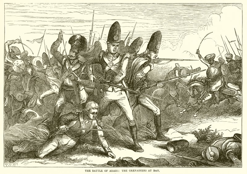 Az Arras-i csata: A gránátosok az öbölben (1775) alkotó: English School