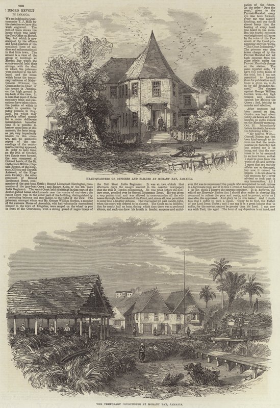 A fekete lázadás Jamaicában (metszet) alkotó: English School