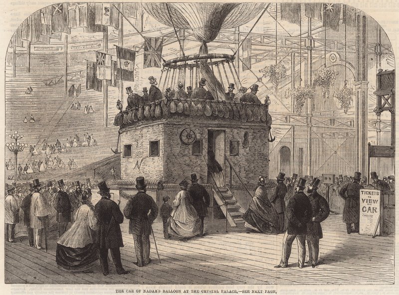 Nadars léggömb autója a Crystal Palace-ban alkotó: English School