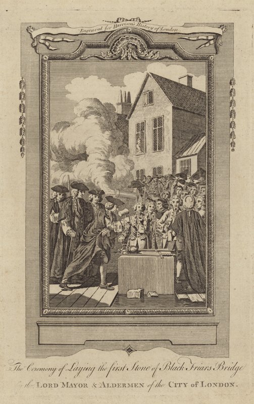 A Black Friars híd első kövének letételi ünnepsége alkotó: English School