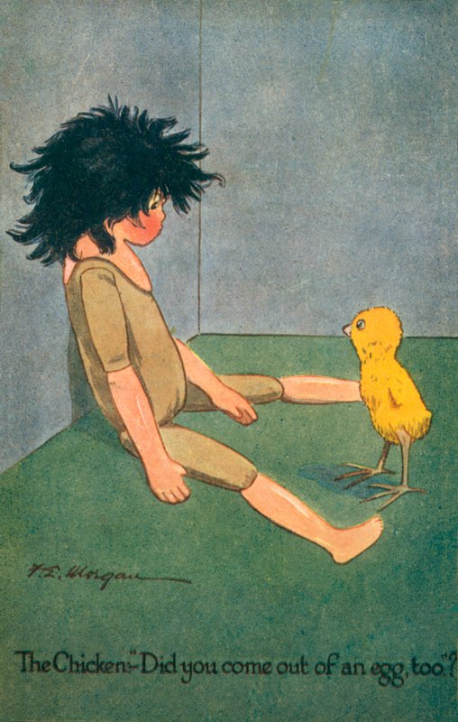 A csirke - te is tojásból jöttél ki (színes litográfia) alkotó: English School
