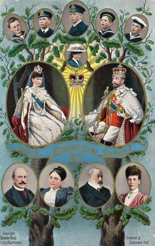 V. György király és Mária királyné koronázása alkotó: English School