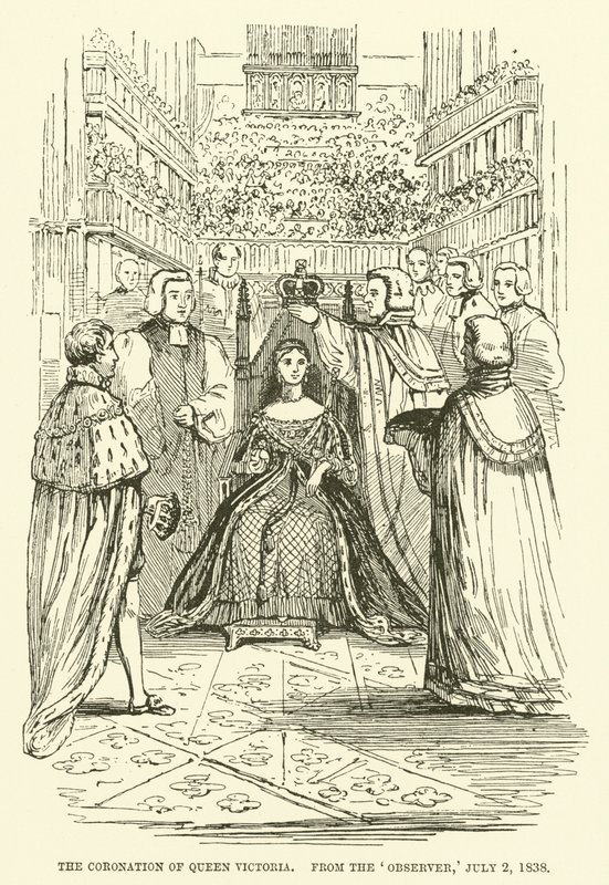 Viktória királynő megkoronázása a Figyelőből, 1838. július 2. (metszet) alkotó: English School