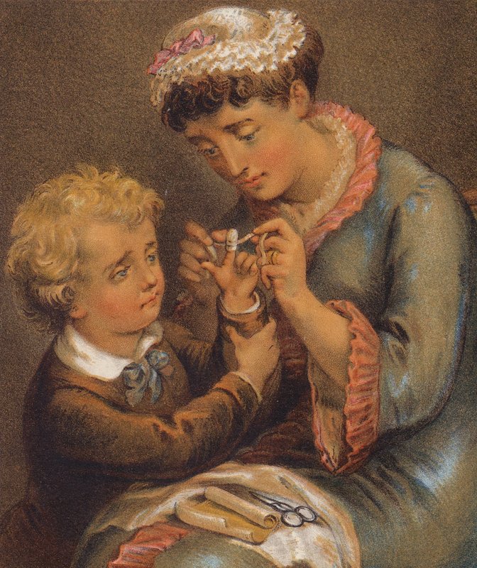 A vágott ujj (színes litográfia) alkotó: English School