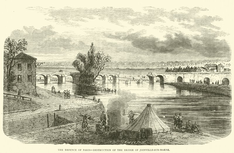 Párizs védelme, Joinville-sur-Marne hídjának lerombolása, 1870. november alkotó: English School