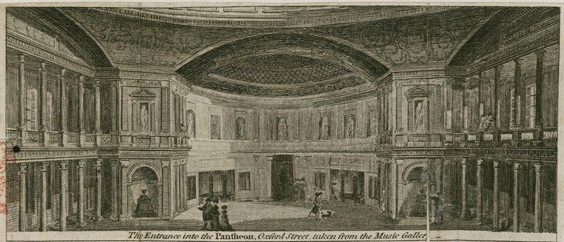 A Pantheon bejárata, az Oxford Street, London, a zenei galériából alkotó: English School
