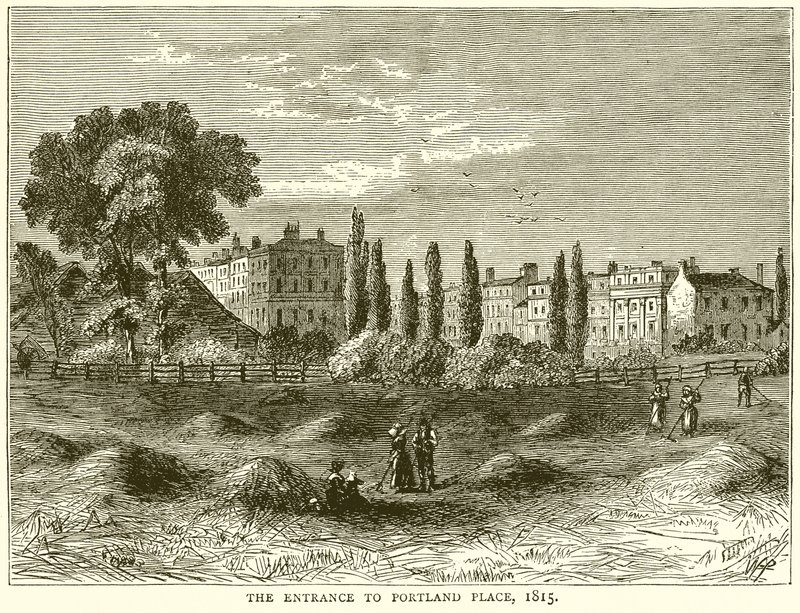 A Portland Place bejárata, 1815 alkotó: English School